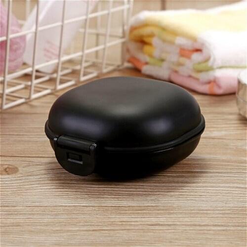1pcs Convenient Black Soap Box Portable Soap Box Travel Hiking Holder Container Soap Box Plastic Soap Box Dispenser Soap Rack