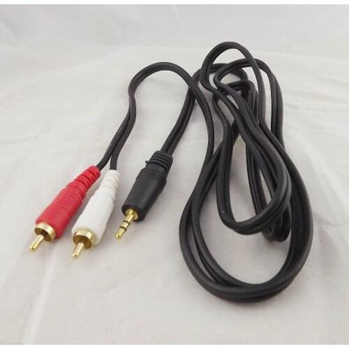 10pcs 1.8M/6FT Gold 3.5mm Male Stereo To 2 RCA Phono Male Audio Video AV Adapter Cable