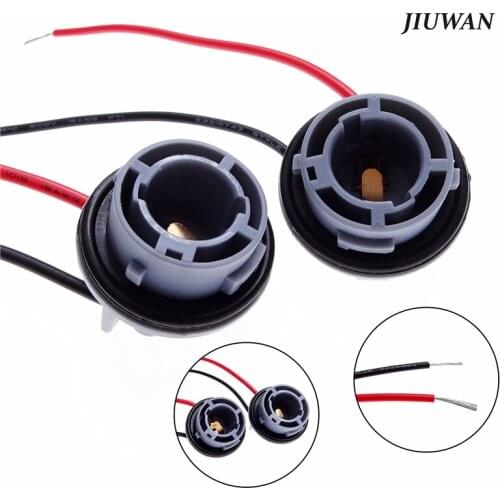 2 Pcs 1156 Bulb Socket Adapter Connector Car Light Bulb Base LED Turn Lamp Wiring Harness Black ABS Car Accessories