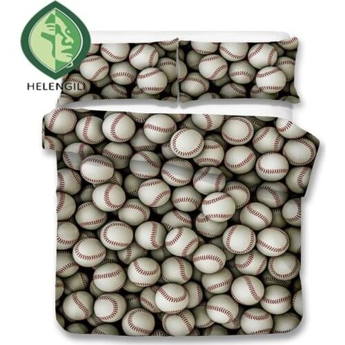 2018 New style baseball 3D Bedding Set Print Duvet cover set Twin queen king lifelike bed sheet #2