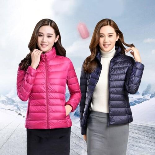 2021 Winter White Duck Down Parka For Women Ultra Light Down Coat Thin Plus Size S-8XL Windbreaker Female Short Top Portable
