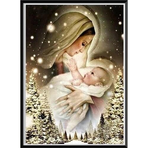 5d Religious Figures Handmade Diamond Embroidery Mosaic Home Decoration Round Diamond Painting