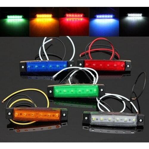 6 LED Truck Trailer Front Side Marker Light Clearly Signal Lamp 12V