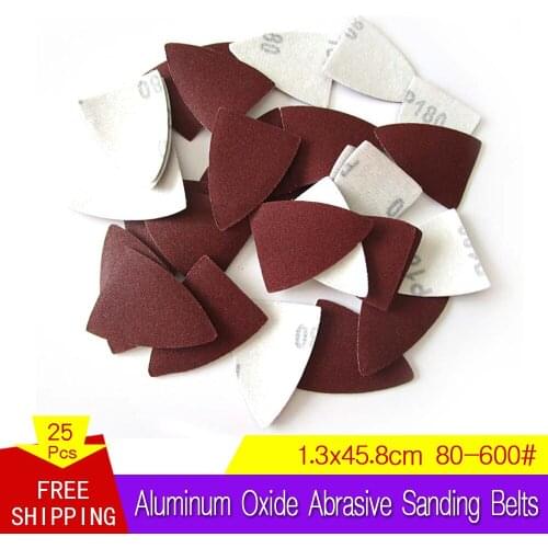 25 PCS 13*458MM Aluminum Oxide Abrasive Sanding Belts Sandpaper 80 to 600 Grits for Polishing Grinding Abrasive Tools