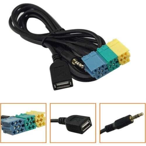 2 In 1 3.5MM & USB Plug Car Audio Adapter Car Video Audio Adapter Cable Car AUX Line For Hyundai Kia