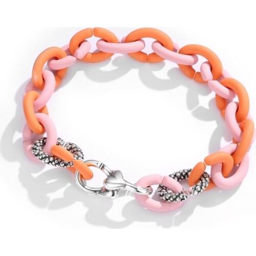 Adjustable Colourful Bracelet for Women Men with Fashion 925 Sterling Silver Beads 10 Style 22CM Hard Rubber X Bracelet Bangles