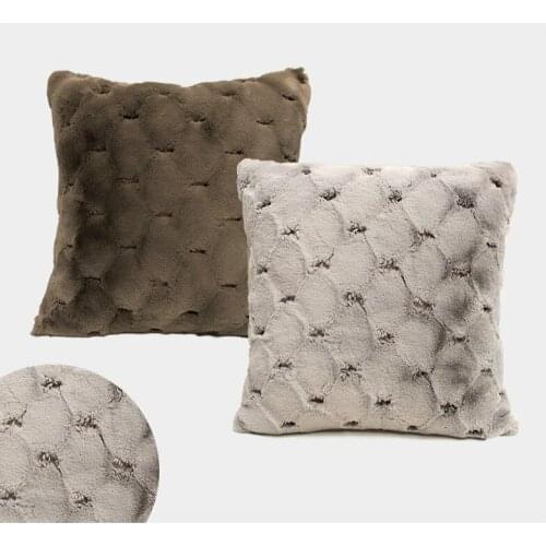 Nordic Faux Rabbit Fur Sofa Throw Pillow Case Simple Flower Living Room Bedroom Cushion Cover Home Decoration Car Accessories