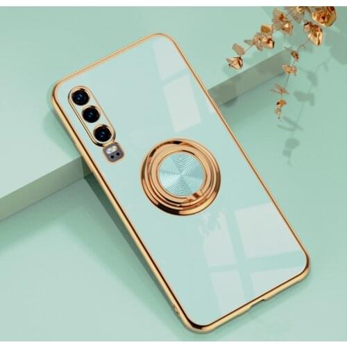 Luxury Plating Silicone Case For Huawei Mate 20 Pro P30 P20 P30Pro Honor 20 30 Pro 30S Nova 5T 5 T Phone Ring Holder Soft Cover