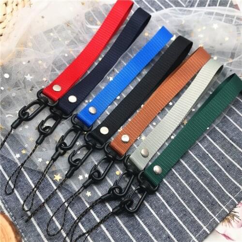 Black Plastic Buckle Mobile Phone Portable Short Lanyard Hand Rope Lanyard For Keys Phone Cord Strap Keychain Accessorie