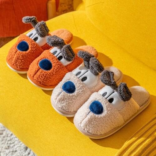 Spring and Autumn Womens Indoor Non-slip Home Cartoon Warm Home Shoes Cotton Slippers Men