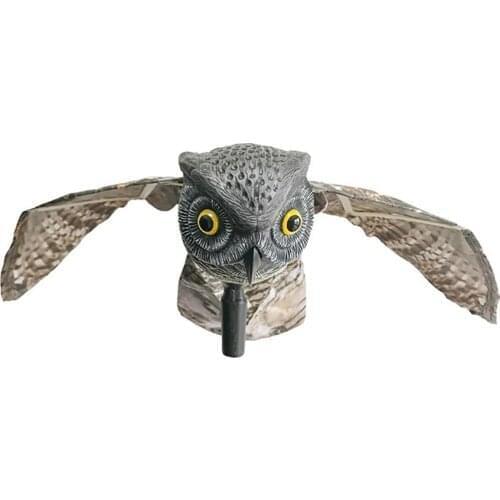 Emulation Flying Owl Statues Bird Repeller Realistic Bird Scarer With Moved Wings Pest Control Scarecrow For Garden Yard Tool
