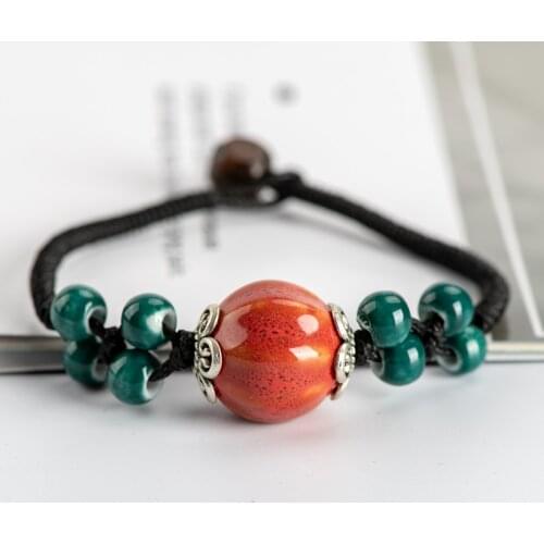 Porcelain Rope Bracelets Beads Beading DIY Ceramic Jewelries For Girls Gift free shipping #HY261