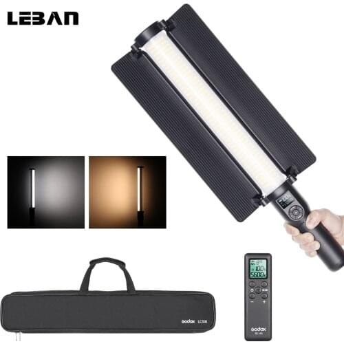 Godox LC500 3200K-5500K CRI>95 Handheld LED Video Light Built-in Lithium Battery with Remote Control and Carry Bag