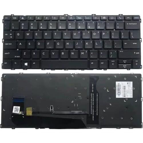 Laptop US Layout keyboard with backlight for HP Elitebook X360 1020 G2 Black color