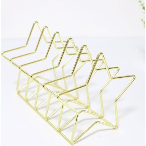 1pcs Pentagram Metal Bookends Creative Book Standing Document File Desktop Manager Bookshelf Stand Desktop storage rack