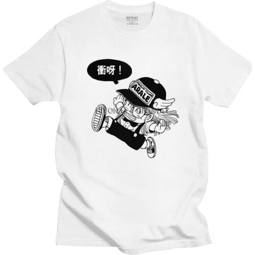 Fashion Robot Arale Running T Shirts Men Short-Sleeve Dr Slump Japanese Manga T-shirt Summer Tee Cotton Tshirt Merchandise