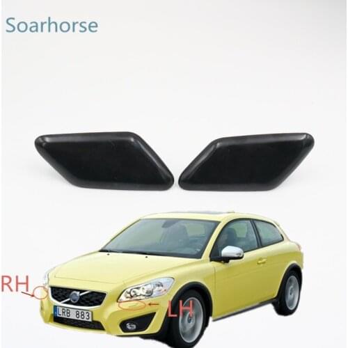 Soarhorse Front bumper headlamp Headlight Washer Nozzle Cover Cap For Volvo C30 2010 2011 2012 2013
