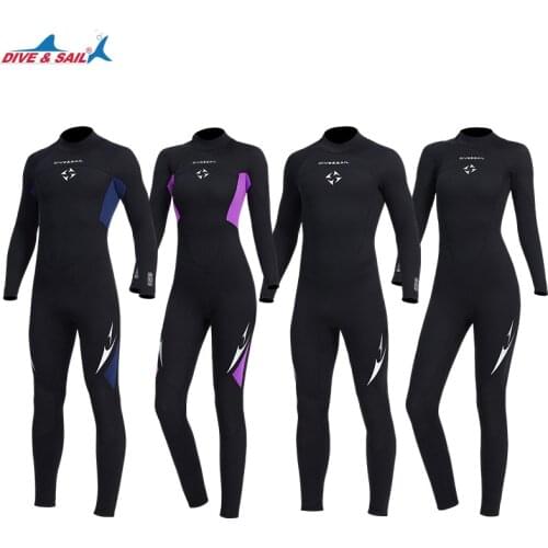 3mm Neoprene Wetsuit Men Women Scuba Deep Diving Suit Spearfishing Snorkeling Surfing One Piece Set Cold-Proof Swimsuit