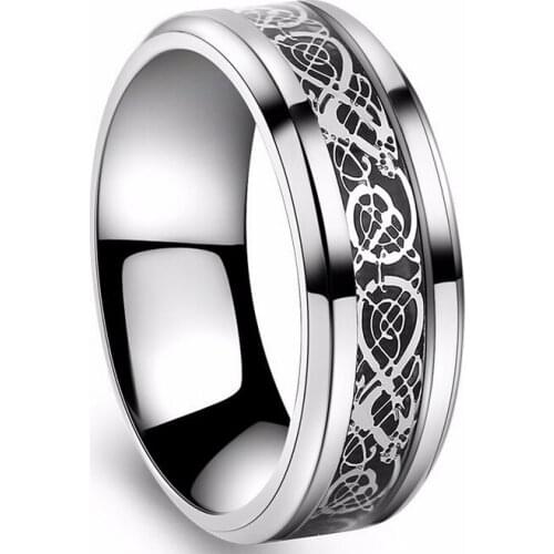 Never fading Men Ring Black silver Color Wedding Rings For Men Jewelry Stainless Steel Ring USA SIZE 6-14 drop shipping