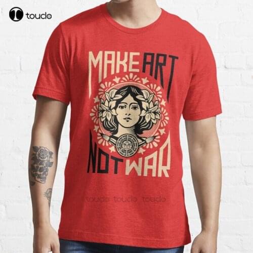 New Make Art Not War Symbol T-Shirt Cotton Men Tee Shirt