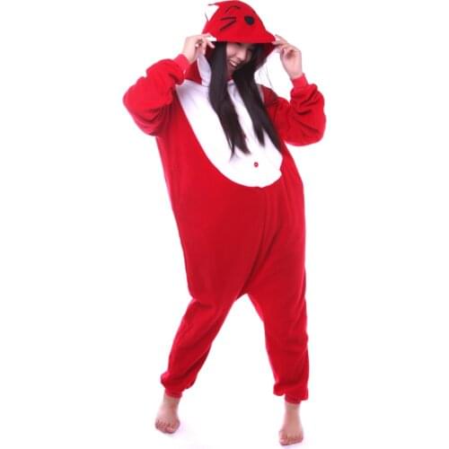 2017 New Adult Animal Sleepsuit Pajamas Costume Cosplay Red Fox Onesie Fancy Dress Costume Hoodies Pyjamas Sleep Wear