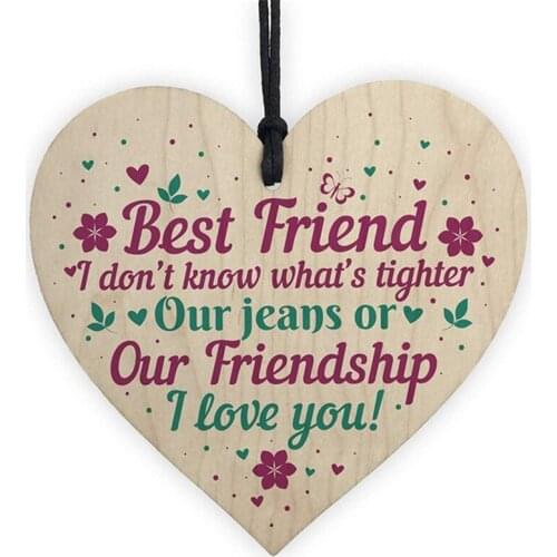 New Style Fashion Best Friendship Gift Sign hanging plaque Wooden decoration crafts Festival Present Christmas Gift