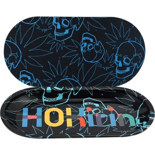 Rolling Tray with Lid 18.6*9.3 CM New Style Cigarette Tray Metal Cigarette Tray Vanilla Tobacco Tinplate Tray Gift for Men