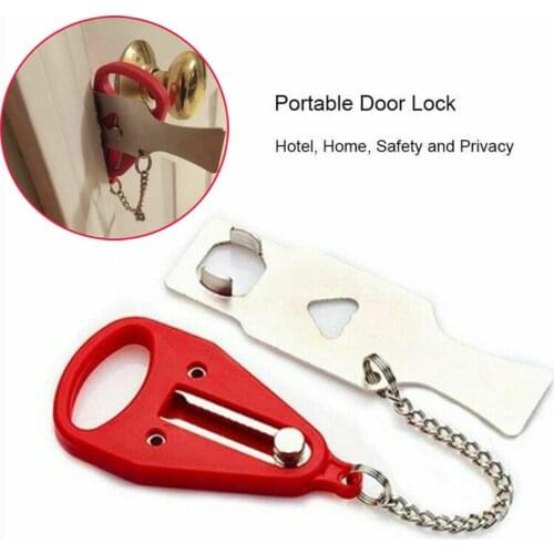 Portable Safety Door Locks Stainless Steel Security Privacy Door Travel Hotel School Anti-theft Locks Easy Install 0
