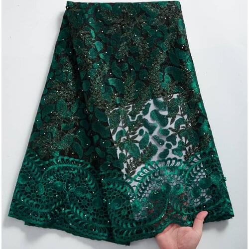 Latest African Tulle Mesh Lace Fabric 5 Yards 2021 High Quality Nigerian French Lace Fabric For Wedding Party Dress Sewing S2322