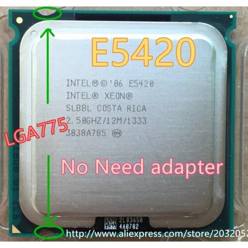 Intel Xeon E5420 2.5GHz/12M/1333Mhz/80W Processor equal to Core 2 Quad Q6600 Q9300 CPU can work LGA 775
