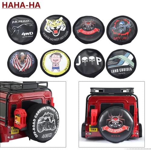 RC Car Decoration PU Leather Spare Tire Cover fits 1.9" for RC Crawler Traxxas TRX4 TRX6 D90 Axial SCX10 Capra RGT 86100 GEN8