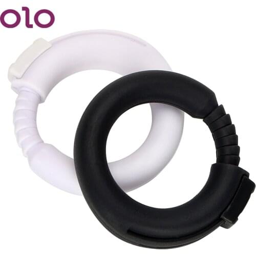 OLO Adjustable Penis Rings Silicone Cock Ring Delay Ejaculation White/Black Sex Shop Adult Sex Products Toys