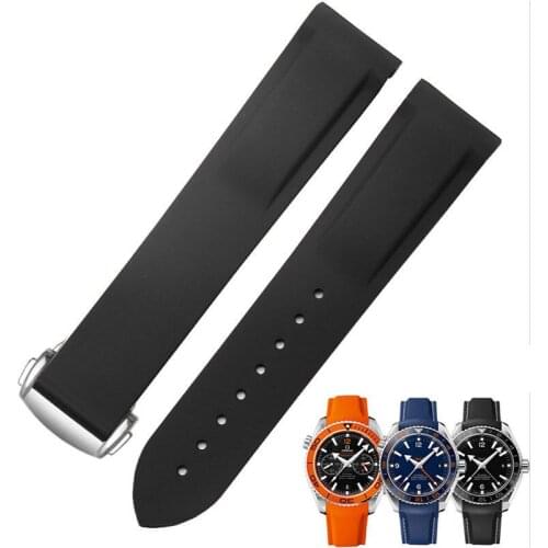 20mm 21mm 22mm Rubber Silicone Watch Bands For Omega Seamaster 300 speedmaster Strap Brand Watchband blue black orange