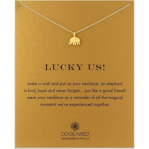 Sell Well Wish Card Clavicle Chains Necklace Elephant Pendant Exquisite Necklace For Women Men Jewelry Party Gift Jewelry