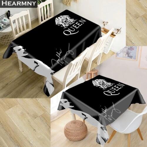 HEARMNY Queen Band Tablecloth 3D Oxford Fabric Square/Rectangular Dust-proof Table Cover For Party Home Decor TV Covers