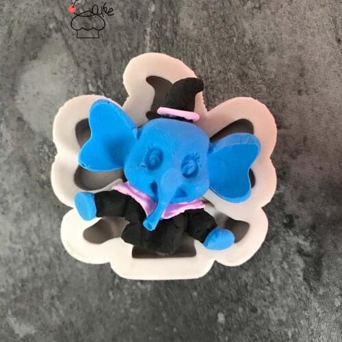 Elephant liquid silicone mold, sugar DIY hand molding tool 5756