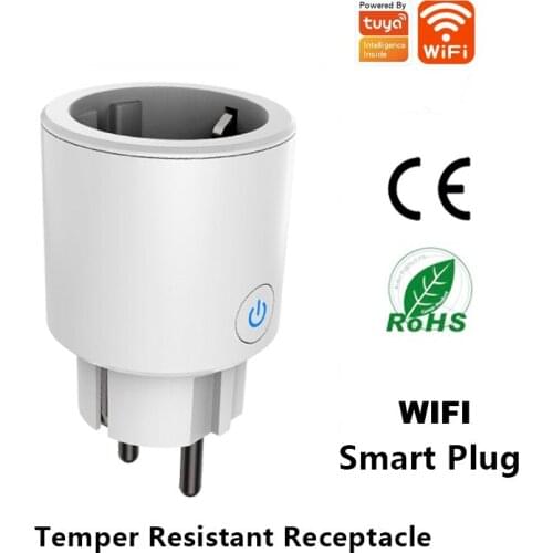 Wifi Remote Control Smart Socket Smart Plug 16A EU Socket Tuya Smart Life APP Work with Alexa Google Home Assistant Voice