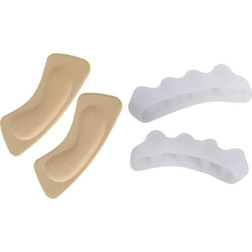 Sponge High Heel Inserts Insoles Shoes Heel Liner + Silicone Toe Separators