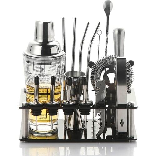 Liquor Shaker Set Whisky Jigger Drinking Flair Bottle Mixology Bartender Kit Alcohol Mixer Bar Accessories Glass Cocktail Shaker