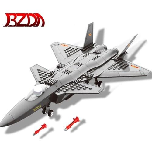 BZDA Military F-15 Plane Eagle Fighter V-22 Assembly MOC Airplane Model Building Blocks Model Kids DIY Toys For Children Gifts
