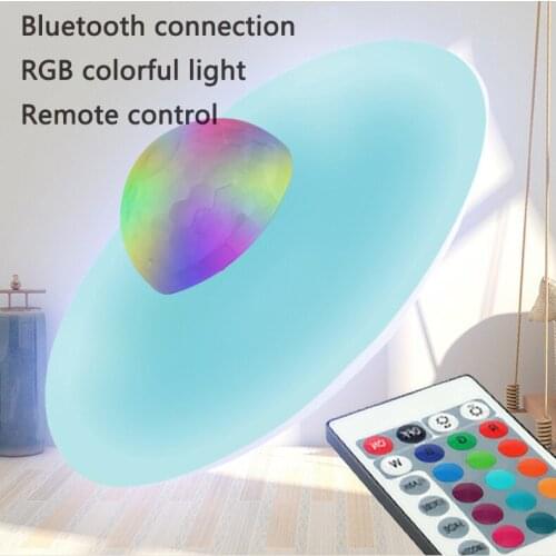 WiFi Smart Light Bulb 30W E27 LED Bulb RGB Dimmable UFO Bluetooth Crystal Bulbs Music Speaker Remote Control LED Light
