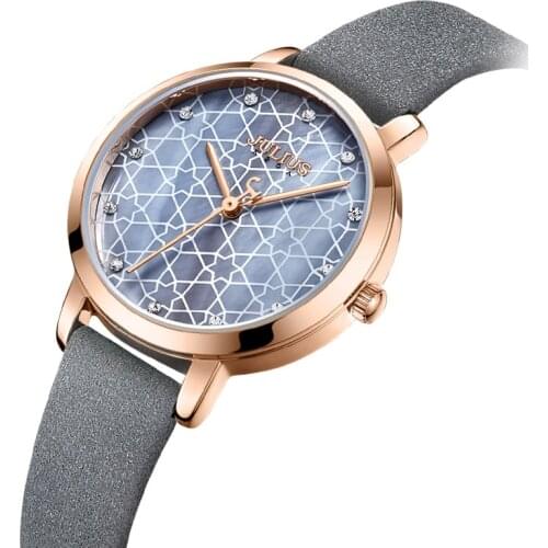 Mother-of-pearl Julius Lady Womens Watch Japan Movt Elegant Fashion Hours Clock Dress Leather Bracelet Girls Birthday Gift Box