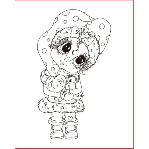 10x6 girl Transparent Clear Stamps Silicone Seals for DIY scrapbooking photo album Card Making