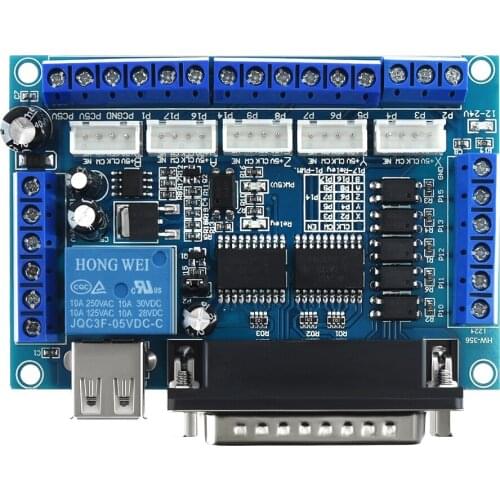 5 axis CNC Breakout Board for Stepper Motor Driver MACH3 Parallel Port Control