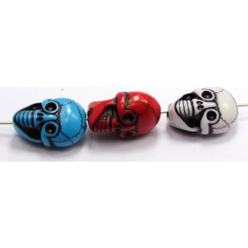 50 White with Black Dotted Halloween Gothic Skull Acrylic Beads 20mm(Double side)le side)