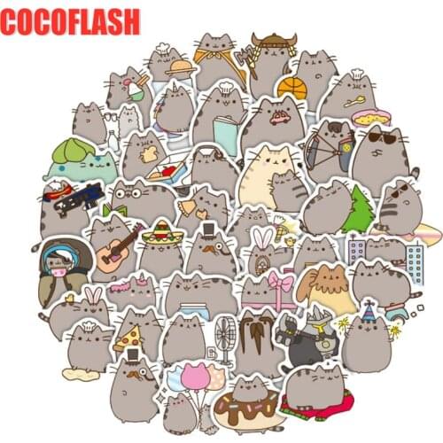 10/50 Pcs/lot Trendy Cute Fat Cat Stickers For Diy Diary Scrapbook Laptop Skateboard Car Bike Luggage
