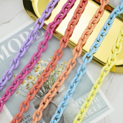 50pcs/Bag Trendy Acrylic Chain Links Rubber Plated DIY Charm Accessories for Jewelry Making 14*19mm