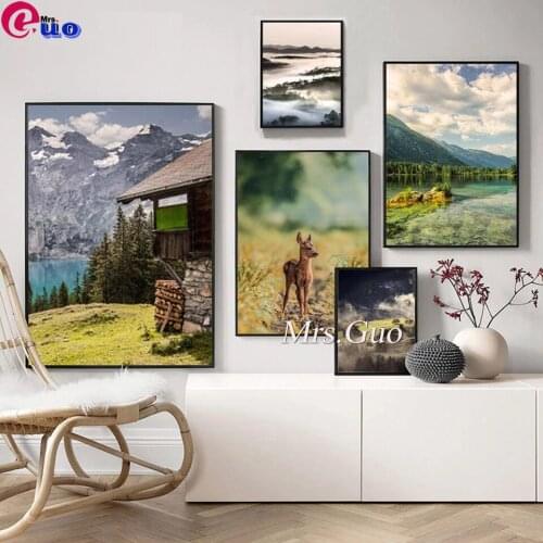 Nature Scenery 5D Diy Diamond Painting Mountain Landscape Painting Full Square Round Diamond Embroidery Mosaic Home Decor