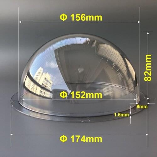 6.2 Inch Acrylic Clear Dome Shell Plexiglass Protective Cover Security CCTV Camera Housing Anti-Aging Transparent Case 175x83mm