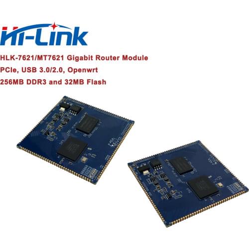 Free Shipping 5pcs HLK-7621 Original Gigabit Router MT7621A with 256MB DDR2/3 and 32MB SPI Flash